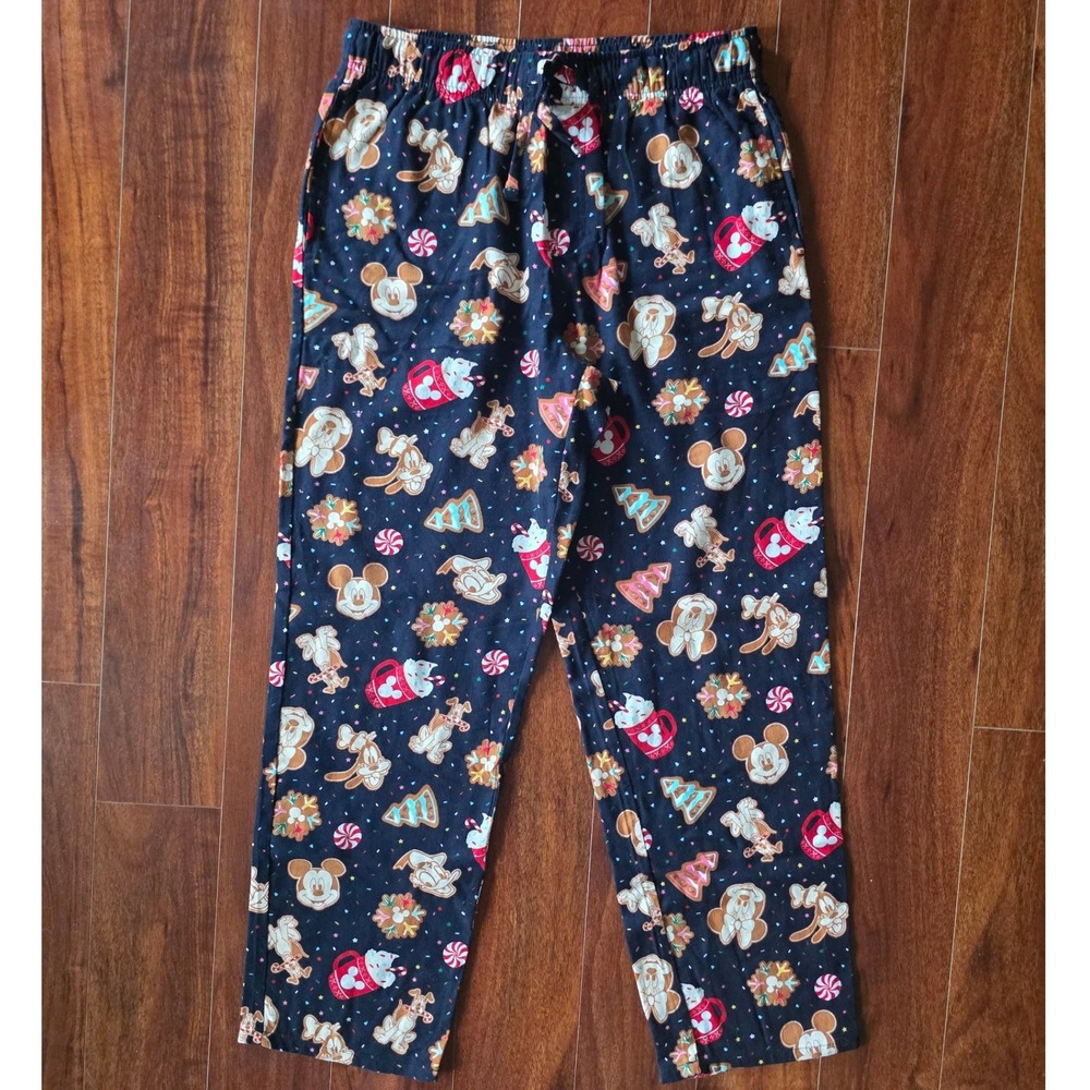 Old Navy Disney Womens Mickey Mouse Gingerbread Christmas Pajama Pants Navy M